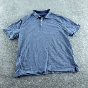 Jos A. Bank Reserve Mens  Fit Polo Shirt XL Pima Cotton Blue Short Sleeve 4064